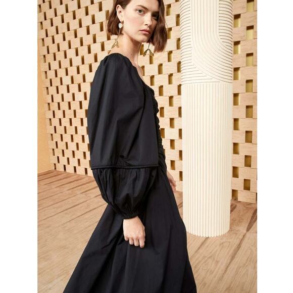 Ulla Johnson Fiorella One Shoulder Midi Dress 2 Black NEW - Picture 6 of 7